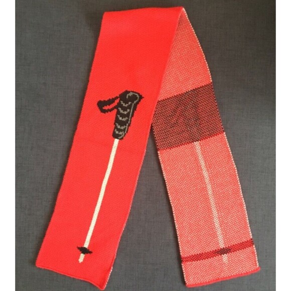 EUC BABY GAP RED SKIING SKI POLE WINTER SCARF - ONE SIZE - Picture 1 of 2